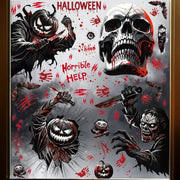 Halloween Horror Stickers Blood Fingerprint Hanging Ghost Pumpkin Skull Window Glass Sticker Happy Halloween Party Decor 2025