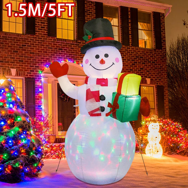 Christmas Decor Inflatable Model Santa Snowman Built-in LED Lights Xmas Party Indoor Outdoor Party & Holiday DIY Decorations
