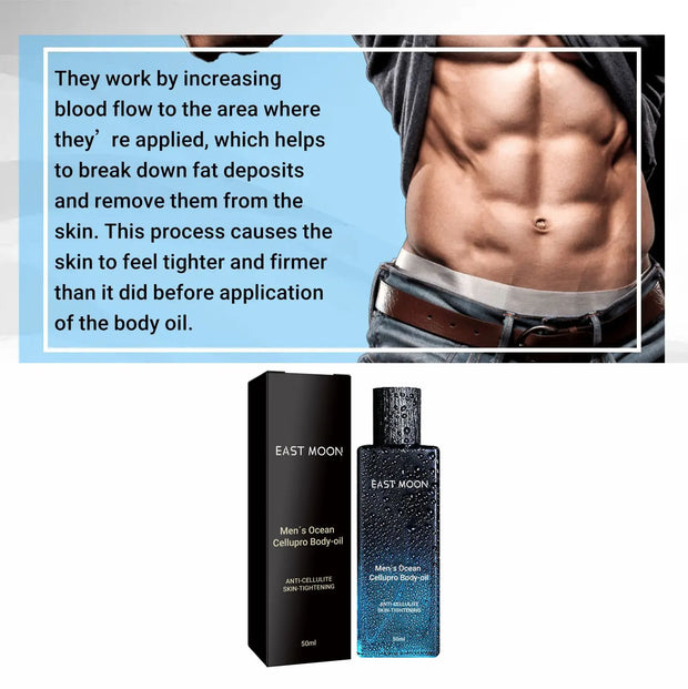 Men Firming Body Oil Belly Fat Burner Weight Loss Anti Cellulite Strengthen Muscle Remove Tummy Fat Body Sculpting Sl-imming Oil