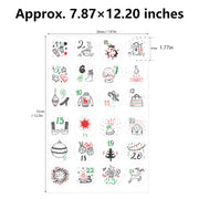 Christmas Countdown Stickers | Advent Calendar Labels | Gift Wrapping Decals | Self-Adhesive Tags | DIY Holiday Countdown Kit