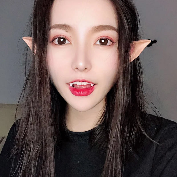 1Pair Vampire Teeth Zombie Fangs Halloween Props Apparel Accessories DIY Solid Denture Adhesive Cosplay Masquerade Decoration