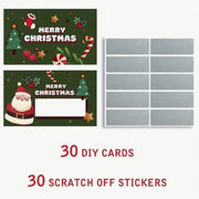 30Pcs Christmas Scratch Off Cards Santa Claus Christmas Tree Party Favors DIY Games Supplies Gift Vouchers