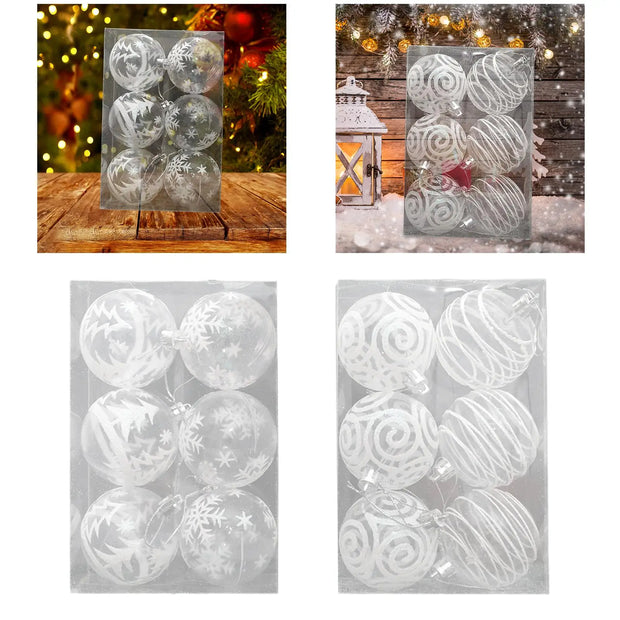 6Pcs Christmas Tree Balls 60mm Small Christmas Tree Decoration Ornaments for Xmas Christmas Tree Festive Home Party Wedding