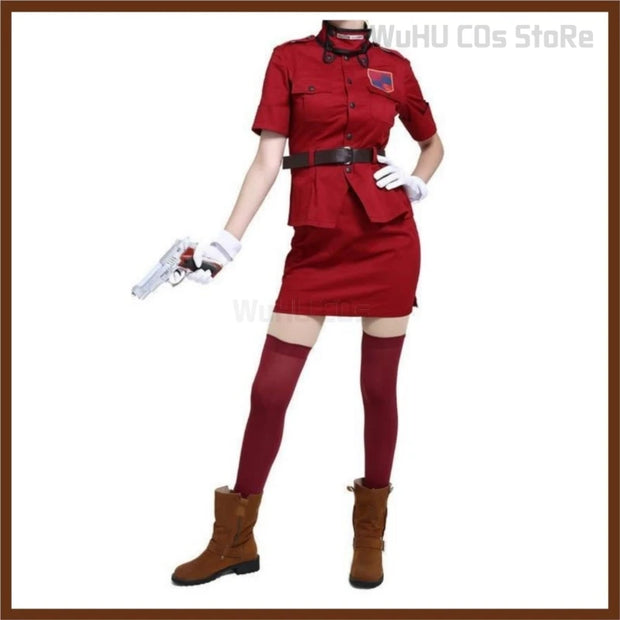 Anime Comic Hellsing Herushingu Seras Victoria Cosplay Costume Vampire Red Police Uniform Skirt Wig Woman Sexy Carnival Suit