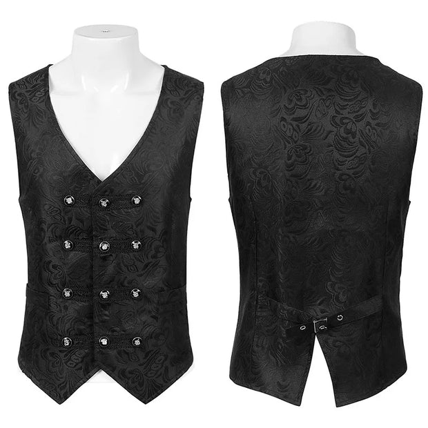 Men's Gothic Costume Set Black Medieval Gentleman Tailcoat Shirt Steampunk Halloween Vampire Cosplay Costume