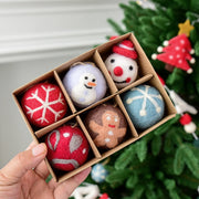 6 Christmas Decoration Felt Balls Small Hanging Christmas Snowflakes Snowman Garland Christmas Tree Decorations Christmas Gifts