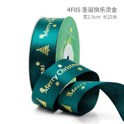 5Yards Christmas Ribbon Printed Christmas Polyester Ribbon For Handmade Design Christma Decoration DIY Cake Bouquet Gift Packing