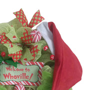 Christmas Thief Wreath for Front Door Green Elf Legs Christmas Wreath Hanging Welcome Sign Home Decoration Indoor Outdoor