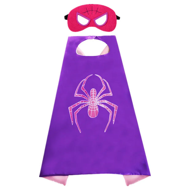MINISO Superhero Cape Cartoon Anime Cosplay Costumes Gig Cape Mask Halloween Clothing Boy Birthday Gift Girl Novelty Accessories
