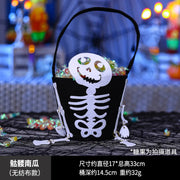 Halloween Theme Candy Bucket Bag Portable Candy Basket Kids Trick or Treat Bucket Halloween Party Decoration Supplies