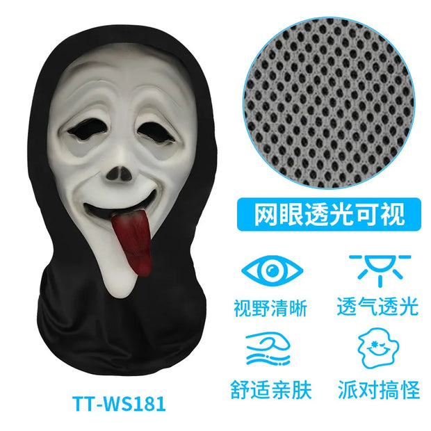 Halloween Horror Masks Skull Ghost Funny Masquerade Scream Digital Print Thriller Grimace Mask Cosplay Props Party Mask