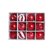 6cm 12/16pcs Christmas Ball Ornaments Printed Purple Red Christmas Tree Party Decoration New Year Christmas Spheres Pendant 2025
