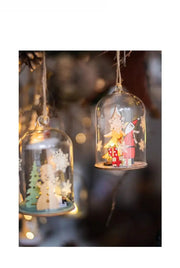 Luminous Lamp Hanging Decorations Christmas Ornaments Glass Lamp Balls Hanging Balls Santa Claus Reindeer Snowman Ornaments
