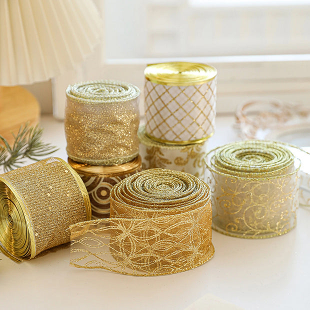 Christmas Decoration Ribbon Silk Ribbon Christmas Gift Tie Gift Box Tie Festive Atmosphere Decoration Supplies Ribbon Wrapping