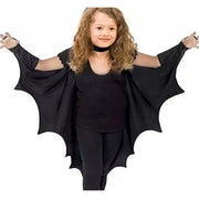 Unisex Halloween Black Bat Wing Cape Cloak Costume With Patch for Kids Child Boys Girls Vampire Dress Up Accessories