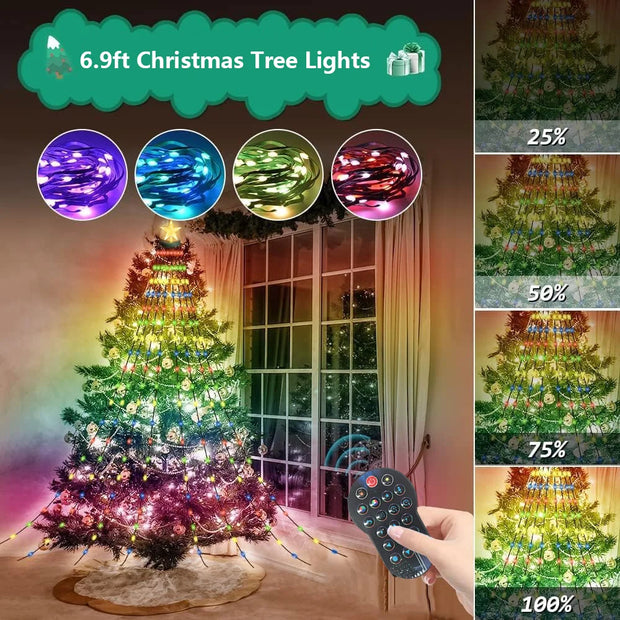 2025 NEW Christmas Decorations Christmas Tree Led Lights String Application DIY Image LED RGB IC Fairy Lights Bluetooth Control