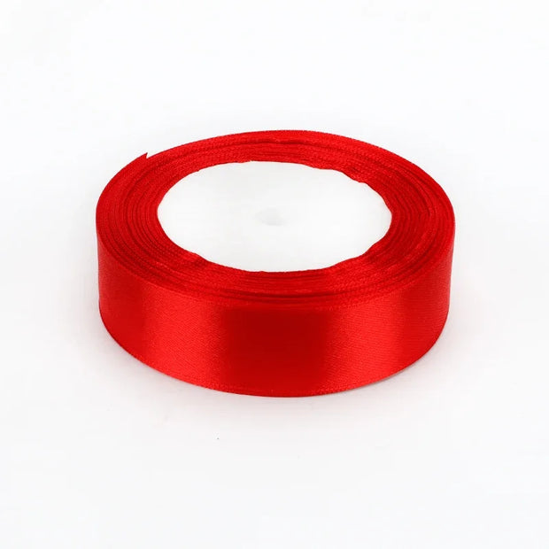 Red Satin Ribbon Wedding Christmas Halloween Party Decoration Gift Wrapping Scrapbooking Supplies DIY Bow Crafts Packing Tape