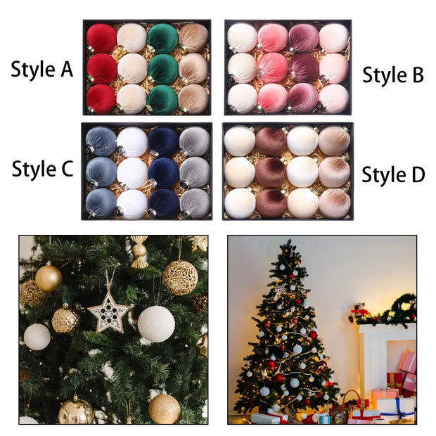 12 Pieces Christmas Ball Ornaments 8 cm Christmas Tree Hanging Decorations Xmas Decor for Wreath Wedding Party Birthday New Year