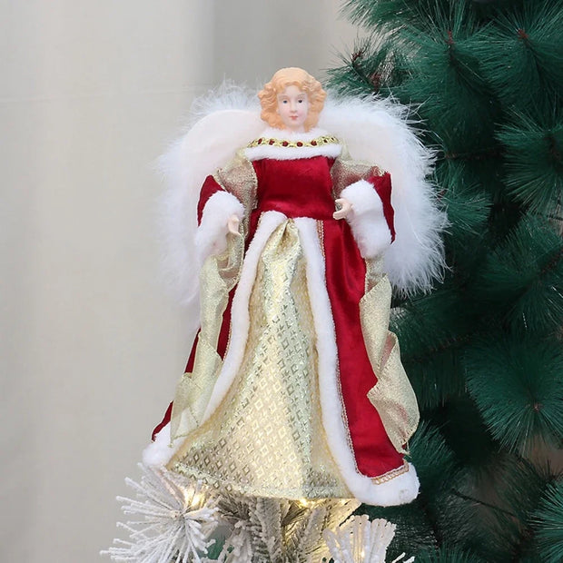 Festival Angel Doll Tree Top Star Delicate Durable Christmas Tree Top Star Golden Atmosphere Christmas Angel Topper Xmas