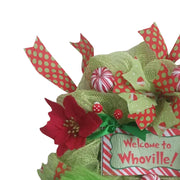 Christmas Thief Wreath for Front Door Green Elf Legs Christmas Wreath Hanging Welcome Sign Home Decoration Indoor Outdoor