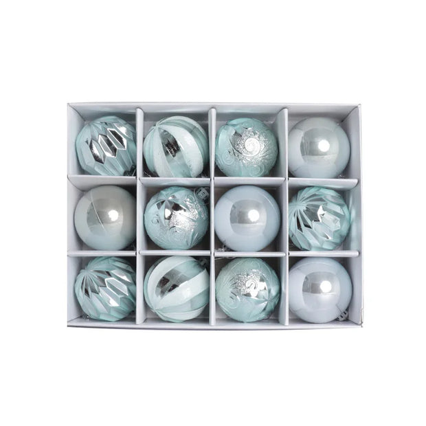 6cm 12/16pcs Christmas Ball Ornaments Printed Purple Red Christmas Tree Party Decoration New Year Christmas Spheres Pendant 2025