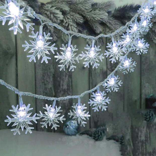 Christmas Tree Decorations 1M-30M LED Garland Holiday Snowflakes String Fairy Lights Ornaments for Home Party Noel Navidad 2026