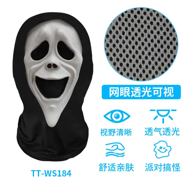 Halloween Horror Masks Skull Ghost Funny Masquerade Scream Digital Print Thriller Grimace Mask Cosplay Props Party Mask