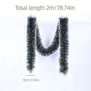 2M Chunky Snow Tipped Green Tinsel Christmas Tree Decoration Garland Xmas Festival New Year Home DIY Ornaments Outdoor Props