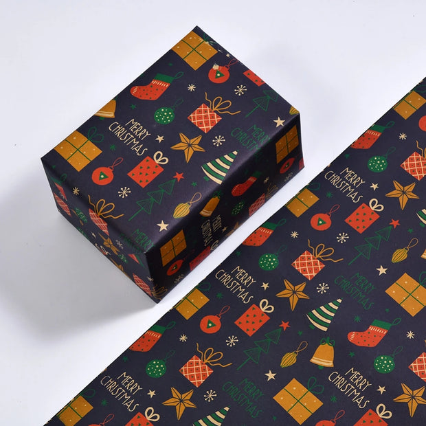 Christmas Gift Wrapping Paper Flower Bouquet Packing Kraft Paper DIY Crafts Paper Christmas New Year Party Packaging Decoration