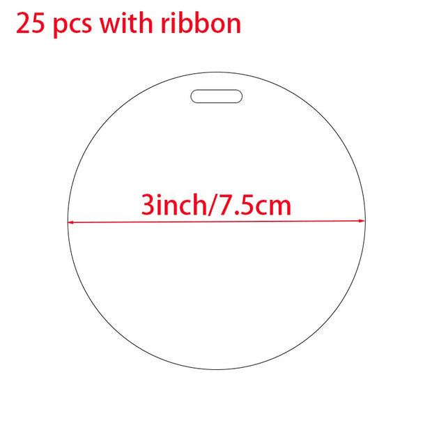 Christmas Tree Ornaments Blanks Clear Round Acrylic Flat Disc DIY Crafts for Christmas Winter New Year Party Hanging Decorations
