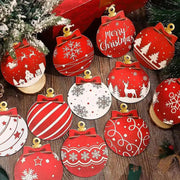12/24Pcs Christmas Wooden Ornament Hanging Decorations Xmas Bell Shaped Pendant DIY Christmas Tree Craft Decor For Home New Year