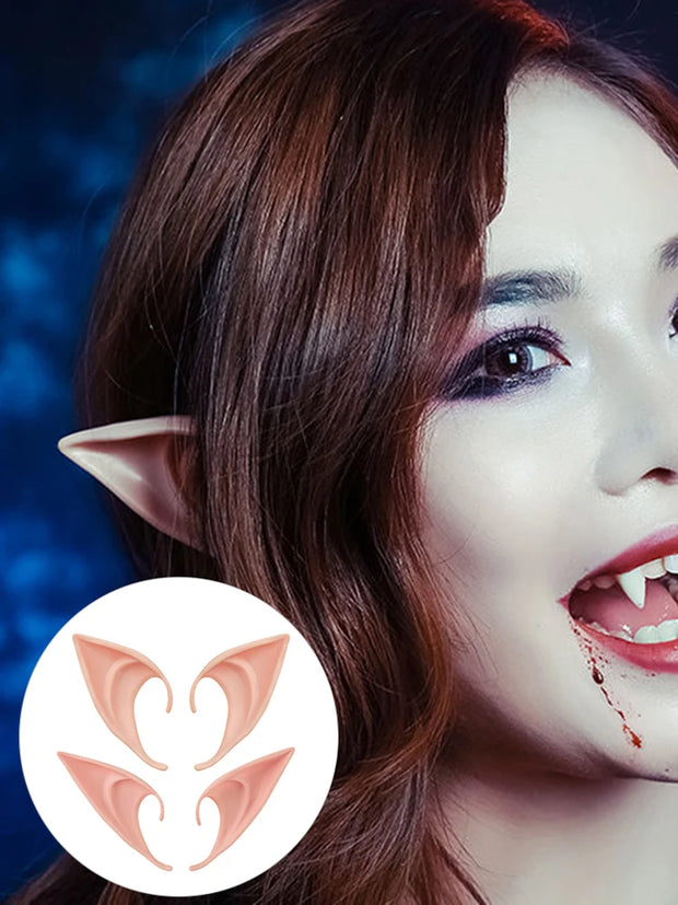 1 Pair Latex Masquerade Accessories Elf Ear Soft Pointed Ear Tips Anime Party Dress Up Costume for Women Kids Halloween Costume