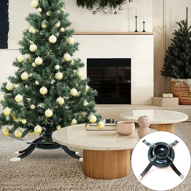 Strong Iron Christmas Tree Stand Round Shaped Plate Tree Base Fits 2-3 Inch Trunks Durable Sturdy Design for Holiday Decoration