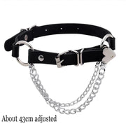 Woman Black Bat Punk Choker Collar Necklace Sexy PU Leather Heart Lock Key Spike Gothic Cosplay Accessories Party Jewelry New