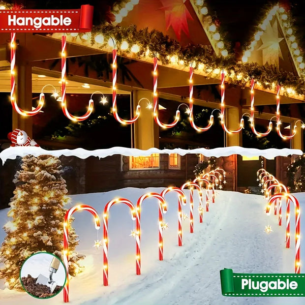 Solar-Powered Candy Cane Christmas Lights, with 8 Modes - Perfect for Lawn, Yard, Garden & Xmas Tree, Christmas Decor