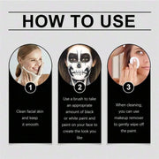 Black + White Oil Paint Face and Body Painting Set, Large Capacity, Suitable for Art Theater Halloween Party Role-Playing Clown Sfx Adult Makeup