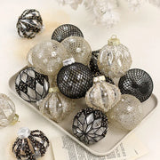 9PCS/8CM Christmas Ball Decorative Supplies Exquisite Painted Christmas Tree Pendant Ornament Home New Year Party Decoration