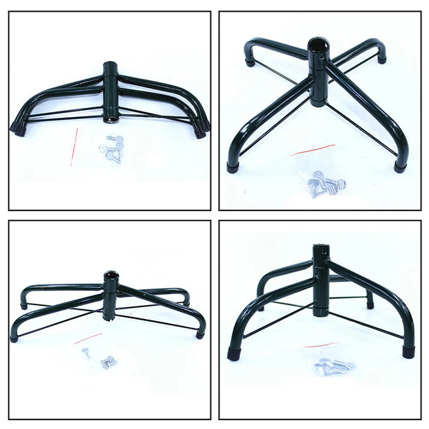 Foldable Christmas Tree Stand Iron Flagpoles Base Mount Brackets with Thumb Screw Christmas Tree Fixing Tools Accessories