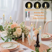 6/12Pc 6.6inch LED Flameless Taper Candles with Remote Flickering CandleSticks Plastic Window Candles for Halloween Christmas