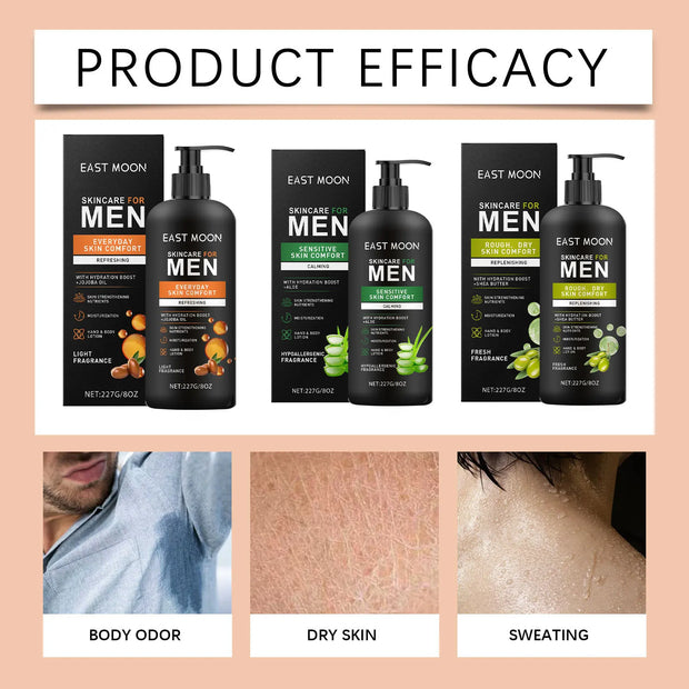 East Moon Men's Body Lotion Series Moisturize Dry Improve Sagging Oil Control Lasting Fragrance Brighten Skin Nourishing Creams