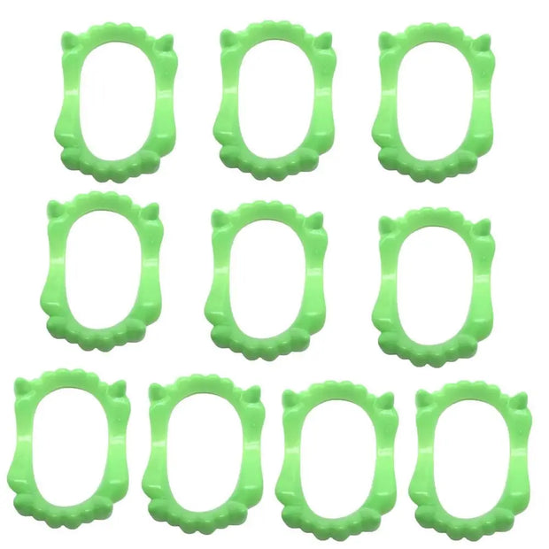 10 pcs/set Glow Luminous Dentures Werewolf Cosplay Costume Prop Halloween Fake Teeth Plastic Zombie Fake Teeth