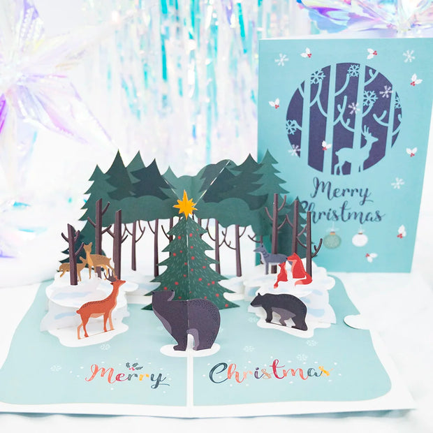 3D Pop UP Santa Cards Marry Christmas Greeting Cards Party Invitations Gifts New Year Greeting Card Anniversary Gifts Postcard