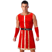 Mens Roman Spartan Gladiator Warrior Costume Ancient Greek Mythology God Toga Fancy Dress Up Halloween Cosplay Costumes