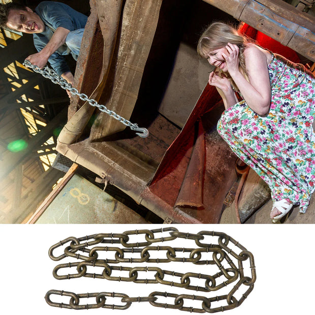 Halloween Simulation Iron Chain Prop Decorative Chain for Halloween Party Men Women Fashion Jewelry Necklace Basic Punk Style