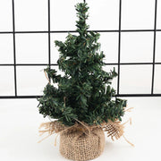 Mini Christmas Trees Green Artificial Plants Home Desktop Ornaments Window Christmas Artificial Potted Plants Burlap Decoration