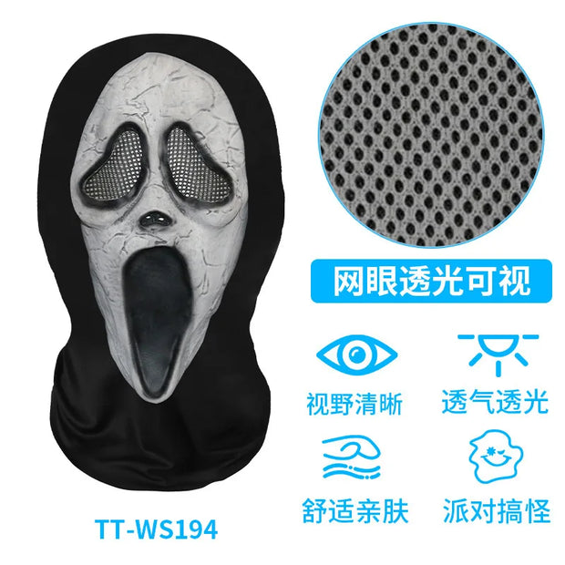 Halloween Horror Masks Skull Ghost Funny Masquerade Scream Digital Print Thriller Grimace Mask Cosplay Props Party Mask