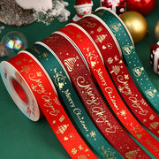 5yards Christmas Ribbon Printed Christmas Polyester Ribbon For Handmade Design Christma Decoration DIY Cake Bouquet Gift Packing