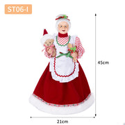 Christmas Tree Decor Sequin Mrs Claus Figurines Home Decoration Christmas Holiday Collection 48CM Standing Grandma Santa Claus