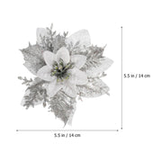 Christmas tree Flower Artificial Glitter Flowers Poinsettia Xmas Tree Ornament Garland golden Flowers adorn Christmas Party deco