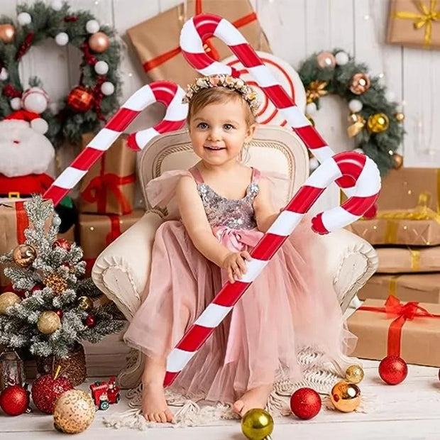 3pcs 35 Inch Inflatable Christmas Candy Cane for Indoor Outdoor Holiday Yard Decorations Festive Xmas Decorations Gift Party Fa